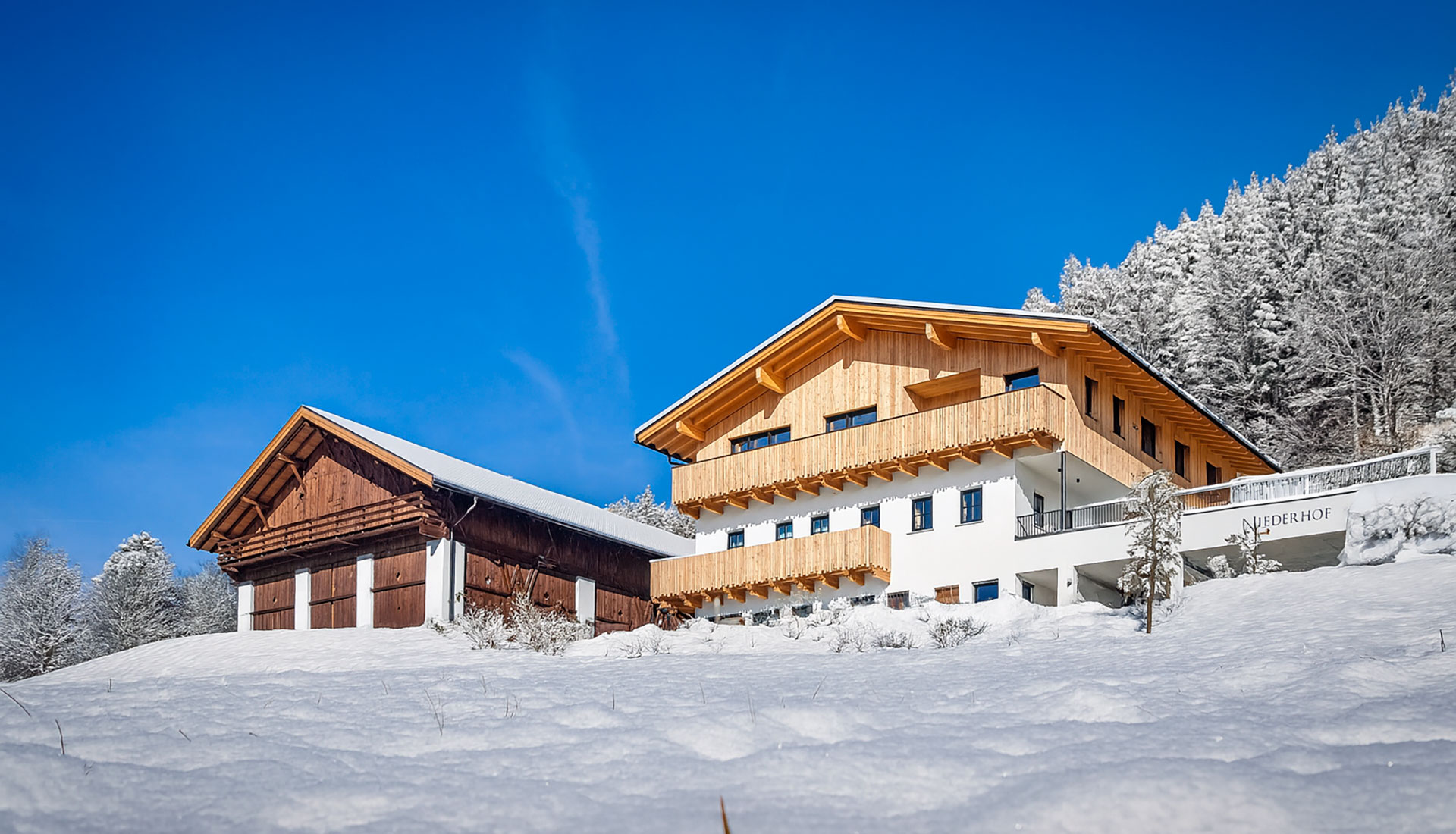 Urlaub Bauernhof Suedtirol Niederhof Winter